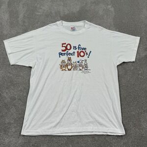 Vintage Hallmark 50 is Five Perfect 10's Birthday Single Stitch T-shirt Size XL
